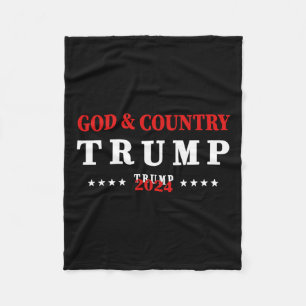 God And Country Trump 2024 God Trump Fleece Blanket