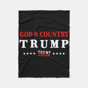 God And Country Trump 2024 God Trump Fleece Blanket