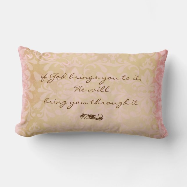 God and Faith Quote Throw Pillow (Front)