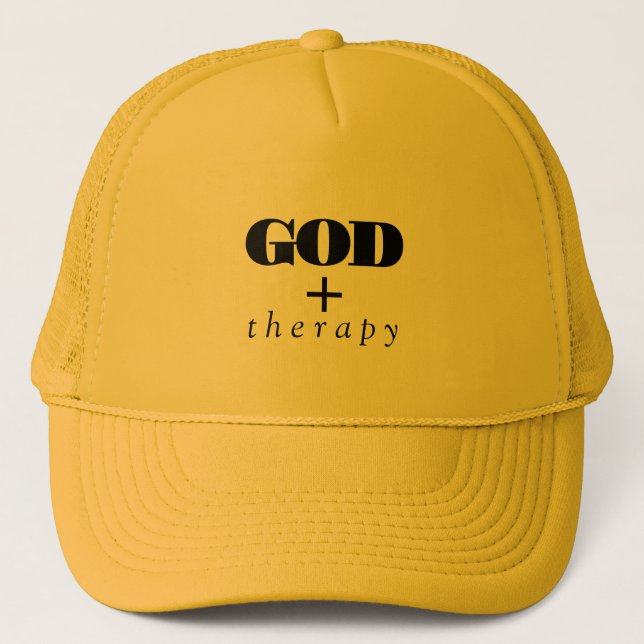 God and Therapy Trucker Hat (Front)