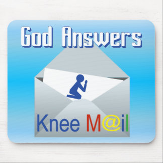 God Answers Knee Mail Christian Mouse Pad