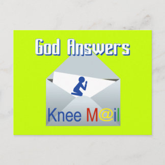 God Answers Knee Mail Gift Postcard