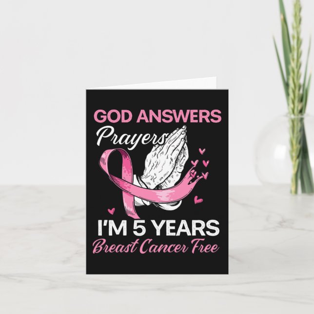 God Answers Prayers Breast Cancer Survivor Christi Card (Front)