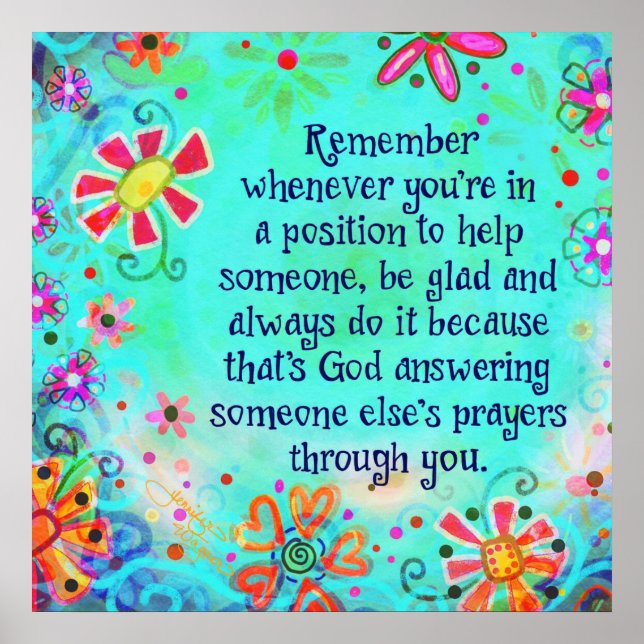 God Answers Prayers Through You Poster (Front)