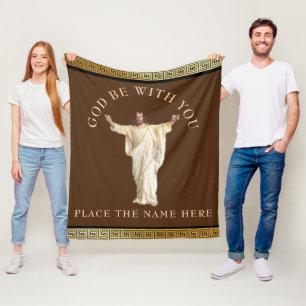 "GOD BE WITH YOU" Personalised Gift Comforting Fleece Blanket