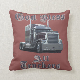 God Bless All Truckers Cushion