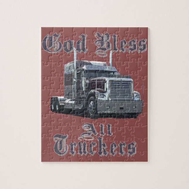 God  Bless All Truckers Jigsaw Puzzle (Vertical)