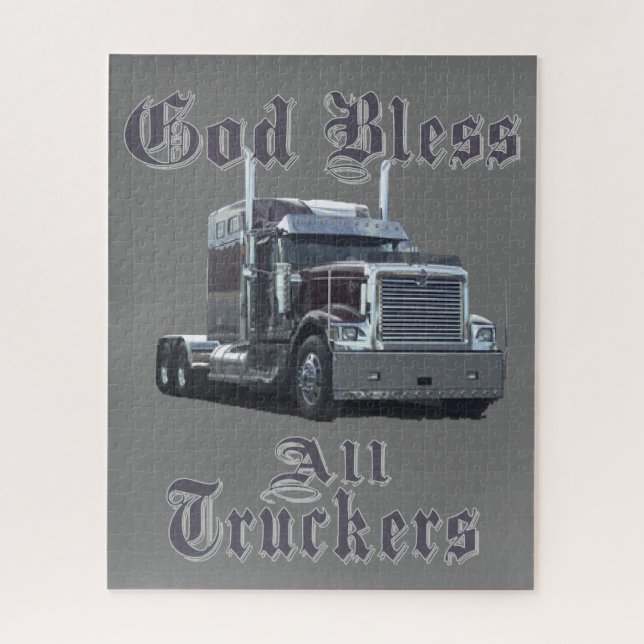 God Bless All Truckers Puzzle (Vertical)