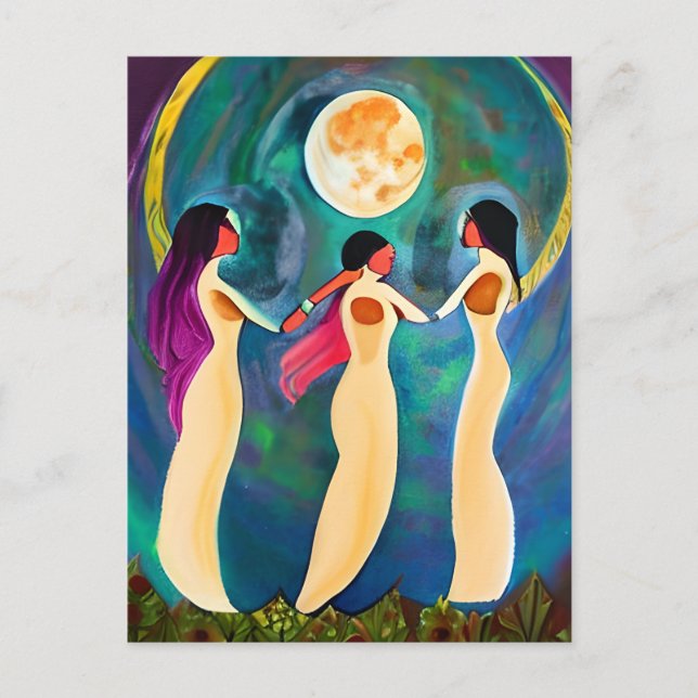 God Bless All Under the Moon Postcard (Front)