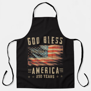 God Bless America 250 Years 1776-2026 Apron