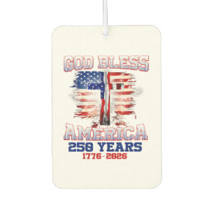 God Bless America 250 Years 1776 2026 Car Air Freshener
