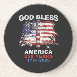 God Bless America 250 Years 1776-2026 Christian Cr Coaster