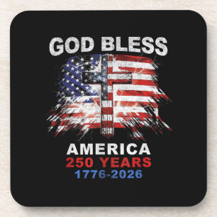 God Bless America 250 Years 1776-2026 Christian Cr Coaster
