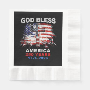 God Bless America 250 Years 1776-2026 Christian Cr Napkin