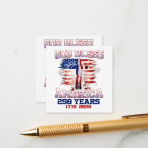 God Bless America 250 Years 1776 2026 Enclosure Card