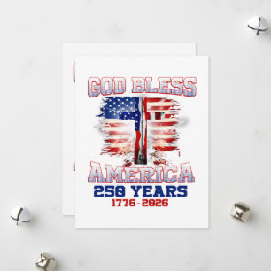 God Bless America 250 Years 1776 2026 Holiday Card