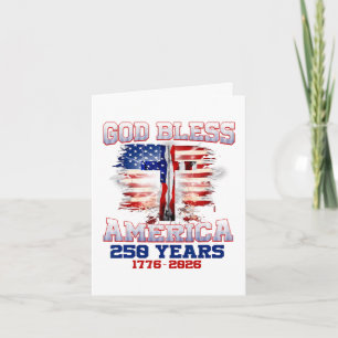 God Bless America 250 Years 1776 2026 Holiday Card