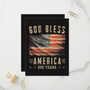 God Bless America 250 Years 1776-2026 Invitation Postcard