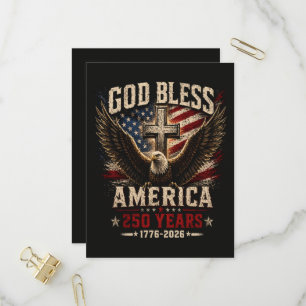 God Bless America 250 Years 1776-2026 Invitation Postcard