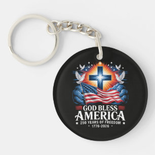 God Bless America 250 Years 1776-2026 Key Ring
