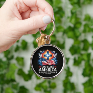 God Bless America 250 Years 1776-2026 Key Ring