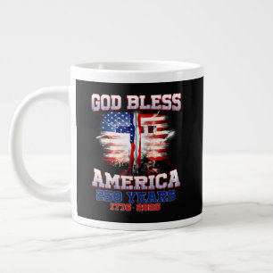 God Bless America 250 Years 1776 2026 Large Coffee Mug
