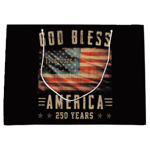 God Bless America 250 Years 1776-2026 Large Gift Bag