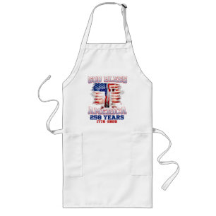 God Bless America 250 Years 1776 2026 Long Apron