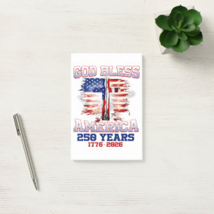 God Bless America 250 Years 1776 2026 Post-it Notes