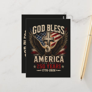 God Bless America 250 Years 1776-2026 Postcard