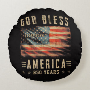 God Bless America 250 Years 1776-2026 Round Cushion
