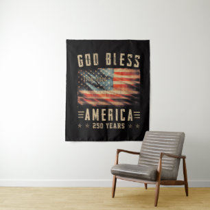 God Bless America 250 Years 1776-2026 Tapestry