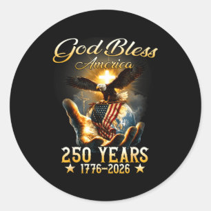 God bless america 250 years christian patriotic classic round sticker