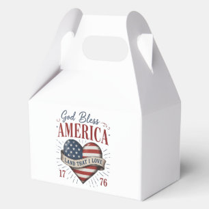 God Bless America 250th Patriotic Heart Flag Favour Box