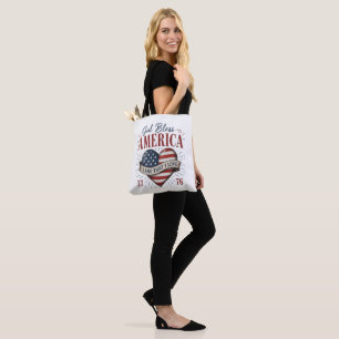 God Bless America 250th Patriotic Heart Flag Tote Bag