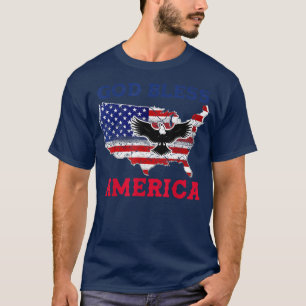God Bless America 4 th Of July Patriotic USA Men W T-Shirt