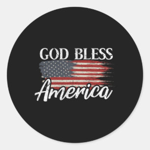 God Bless America 4th Of July Patriotic Usa Classic Round Sticker