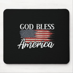 God Bless America 4th Of July Patriotic Usa Mouse Pad