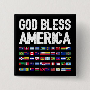 God Bless America All Countries Latino Pride I 15 Cm Square Badge