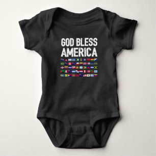 God Bless America All Countries Latino Pride I Baby Bodysuit