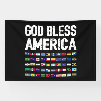 God Bless America All Countries Latino Pride I Banner