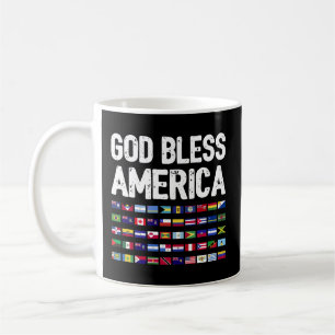 God Bless America All Countries Latino Pride I Coffee Mug