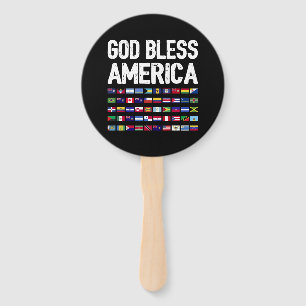 God Bless America All Countries Latino Pride I Hand Fan