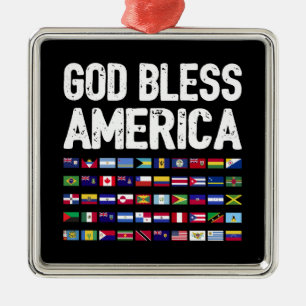 God Bless America All Countries Latino Pride I Metal Ornament