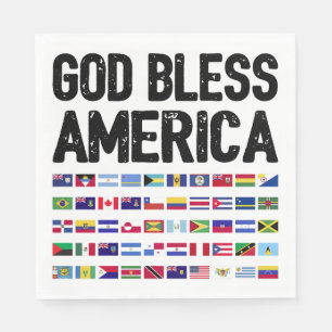 God Bless America All Countries Latino Pride I Napkin