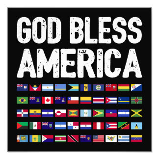 God Bless America All Countries Latino Pride I Photo Print