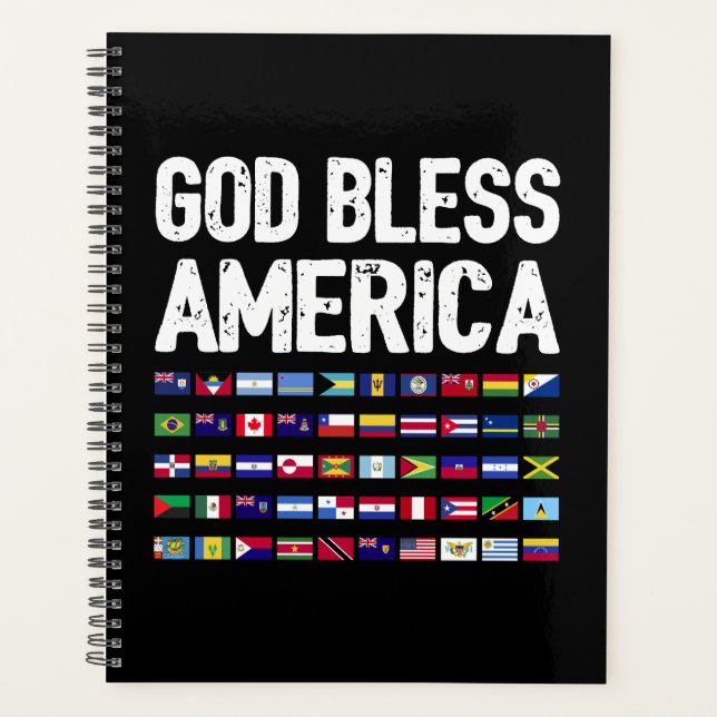 God Bless America All Countries Latino Pride I Planner (Front)