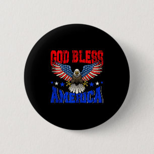 God bless america american eagle flag 4th julyGod  6 Cm Round Badge