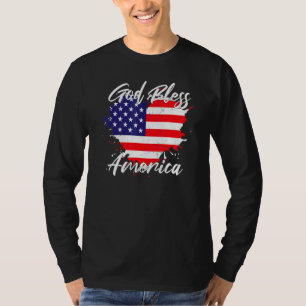 God Bless America American Flag Heart T-Shirt