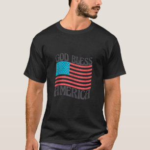 God Bless America American Flag Retro Women Men 4t T-Shirt